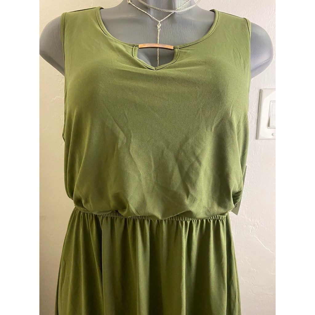 Naf Sleeveless Olive Dress